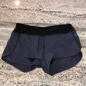 Lululemon purple & black stripe speed short